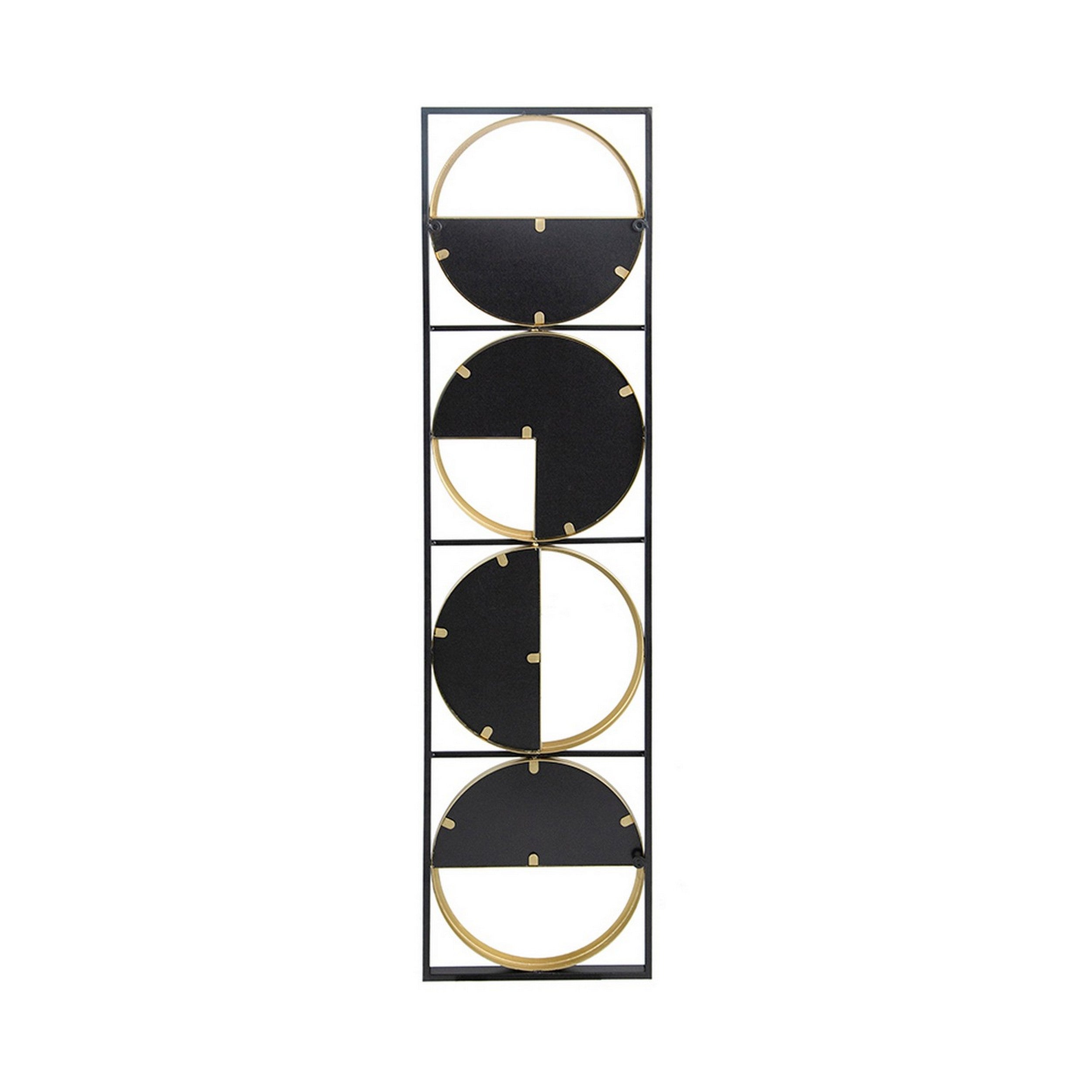 47 Inch Modern Wall Decor With 4 Varied Round Mirrors Black Metal Frame-zoom-3
