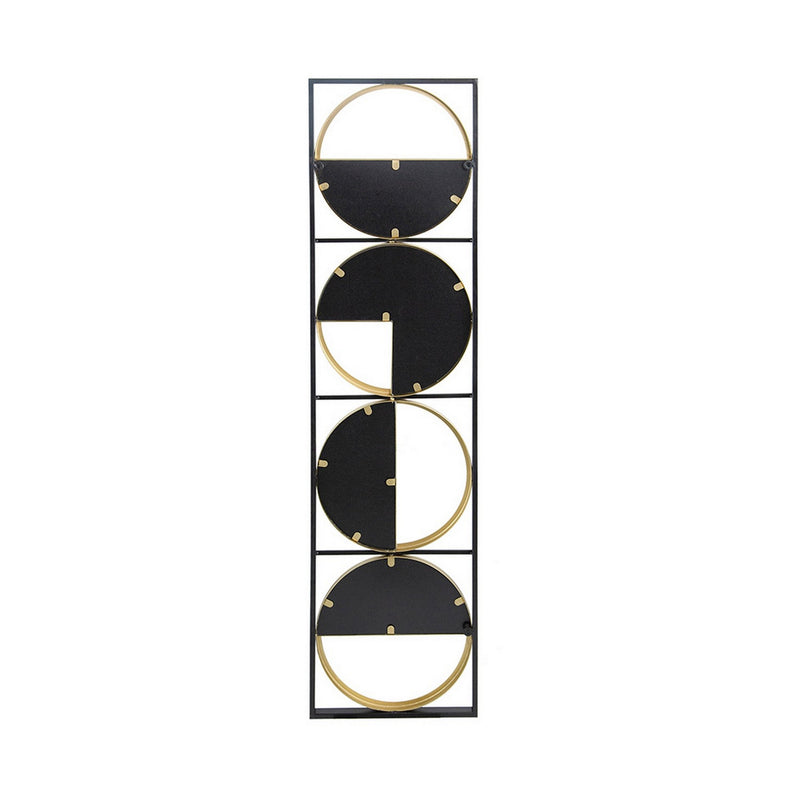 47 Inch Modern Wall Decor With 4 Varied Round Mirrors Black Metal Frame-zoom-