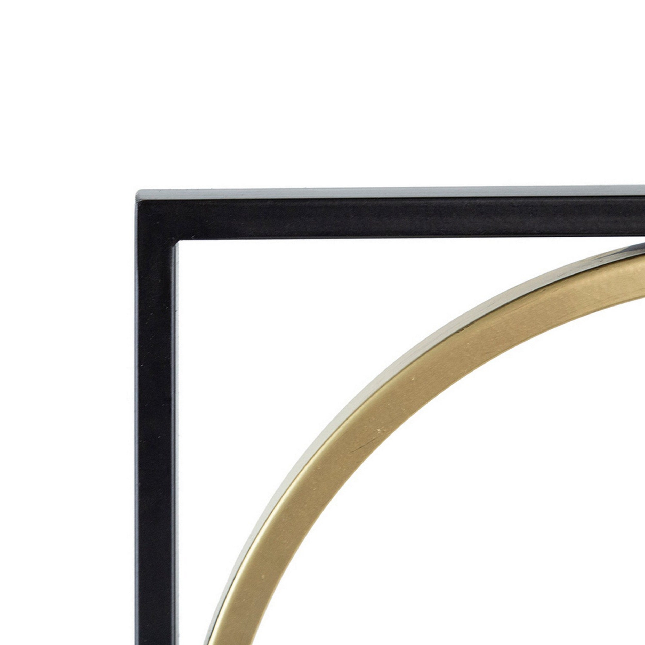 47 Inch Modern Wall Decor With 4 Varied Round Mirrors Black Metal Frame-zoom-4