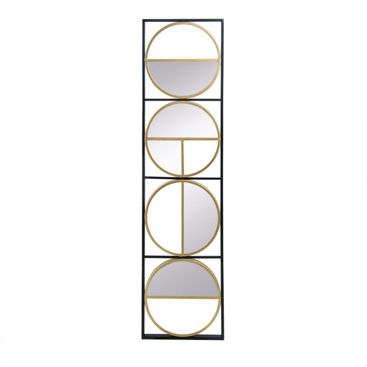 47 Inch Modern Wall Decor With 4 Varied Round Mirrors Black Metal Frame