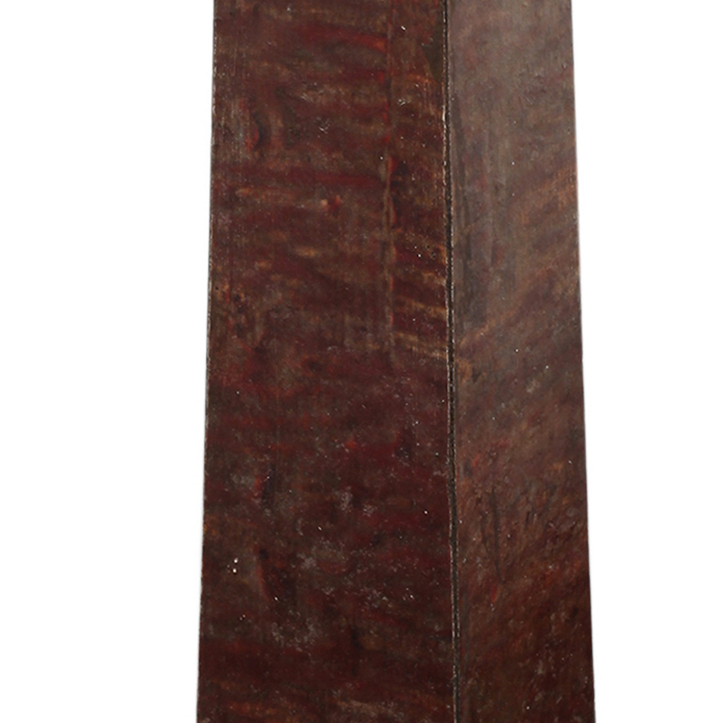 21 Inch Pillar Candle Holder Tapered Block Pedestal Dark Brown Wood-zoom-3