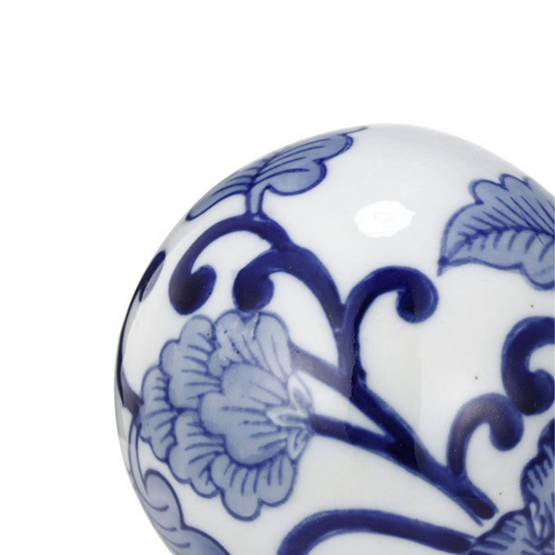 4 Inch Decorative Ball Set Of 6 Orbs Blue And White Printed Porcelain-zoom-