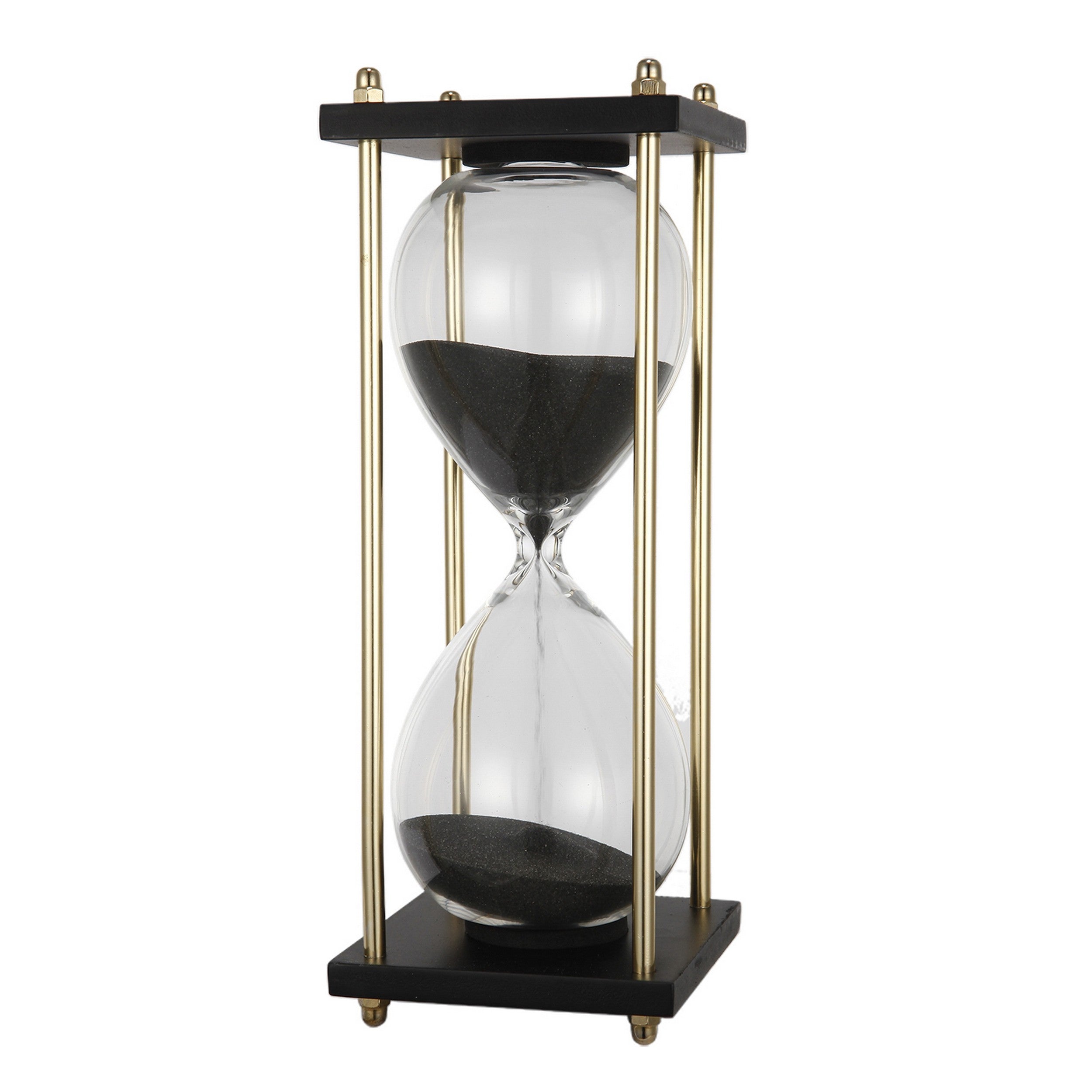 4 Inch Artistic Hourglass Accent Decoration Stylish Black Metal Frame