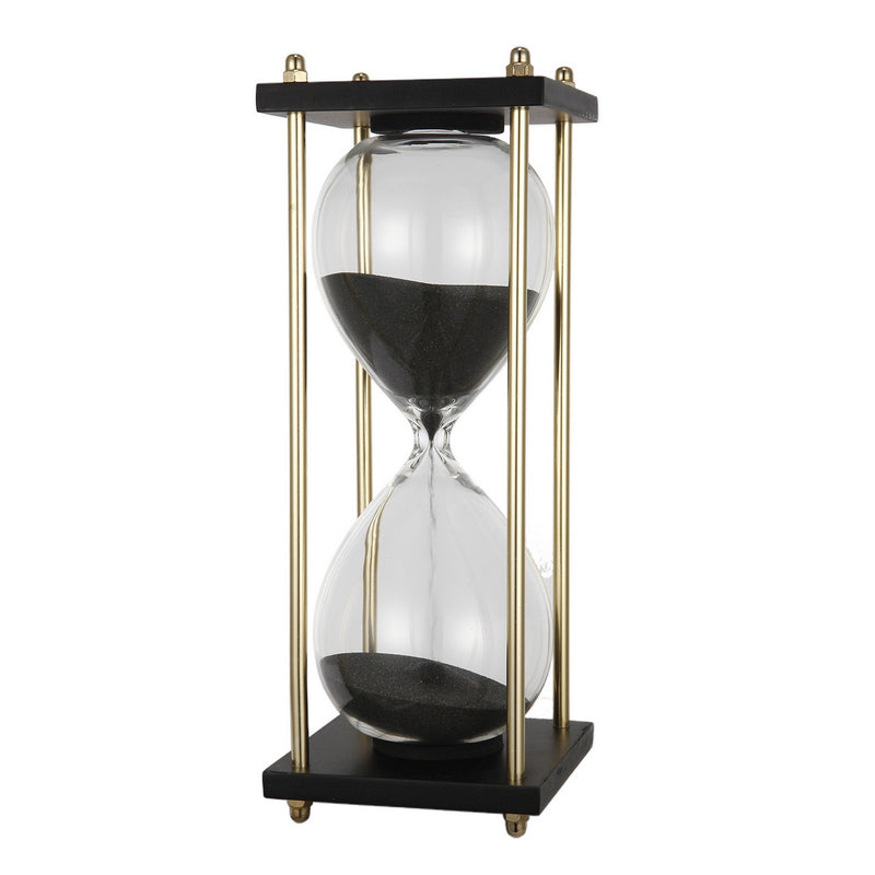 4 Inch Artistic Hourglass Accent Decoration Stylish Black Metal Frame-zoom-