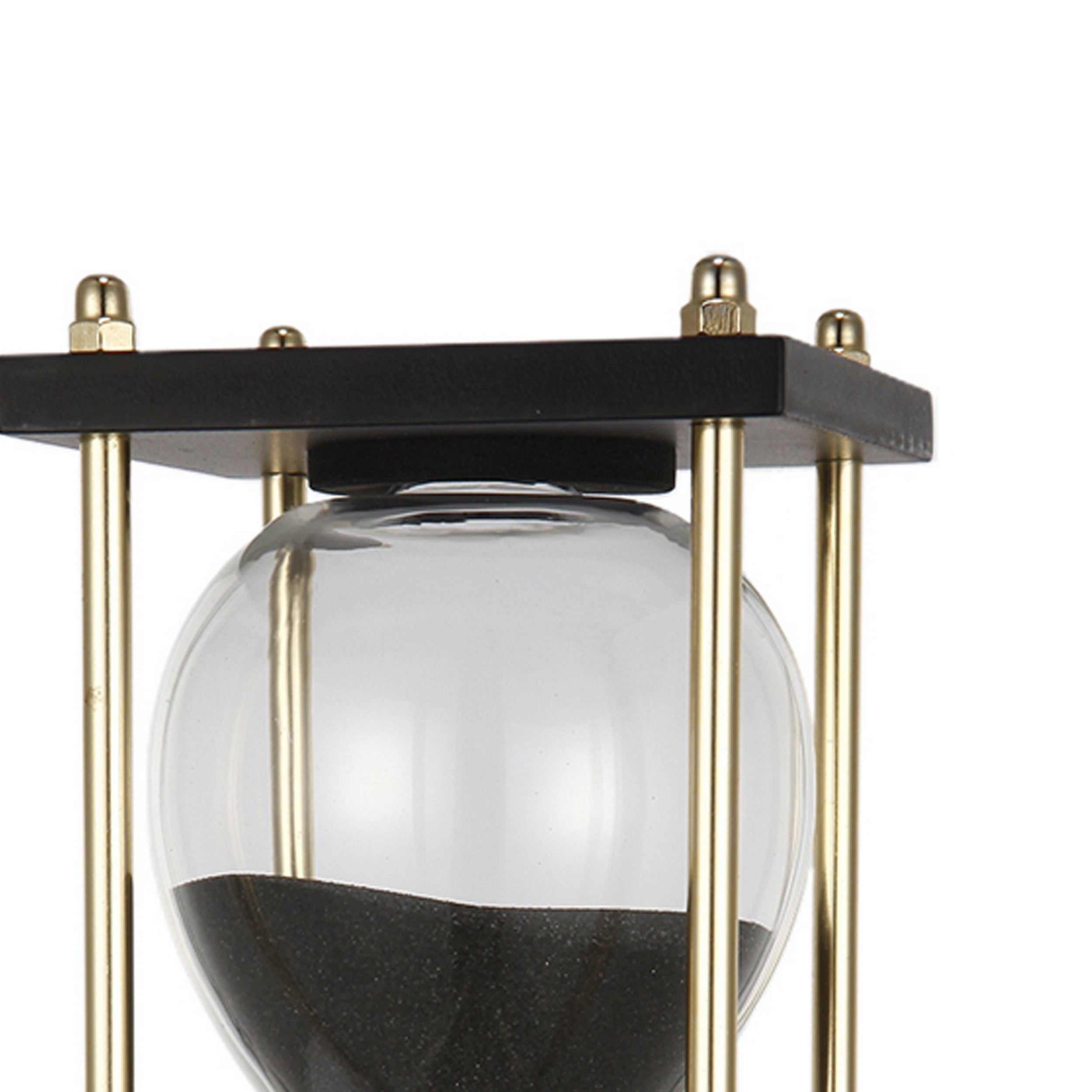 4 Inch Artistic Hourglass Accent Decoration Stylish Black Metal Frame-zoom-2