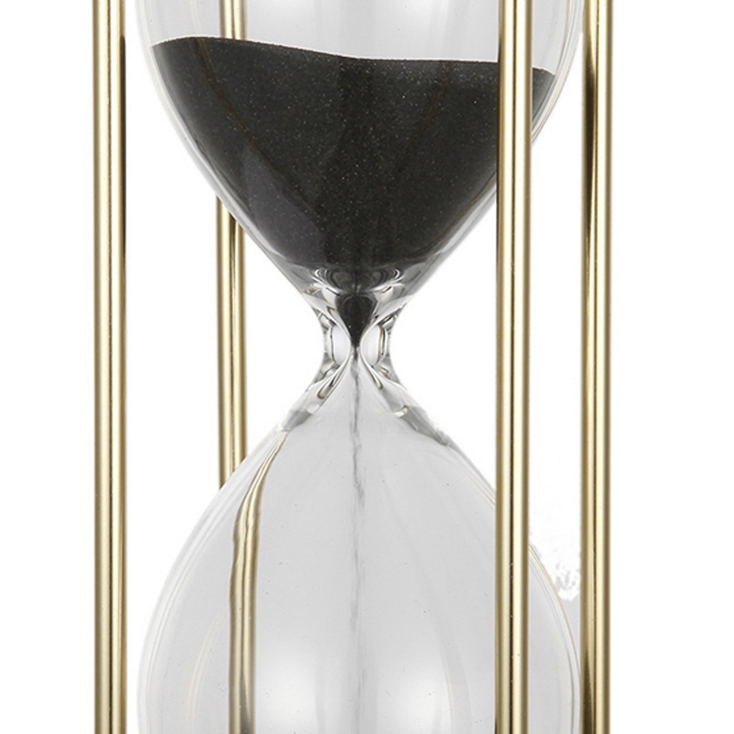 4 Inch Artistic Hourglass Accent Decoration Stylish Black Metal Frame-zoom-3