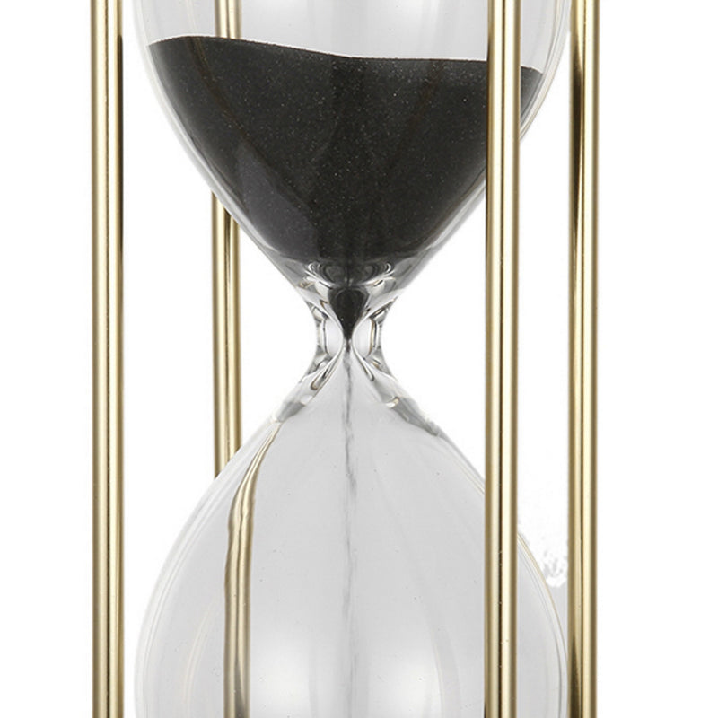 4 Inch Artistic Hourglass Accent Decoration Stylish Black Metal Frame-zoom-