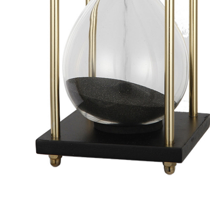 4 Inch Artistic Hourglass Accent Decoration Stylish Black Metal Frame-zoom-
