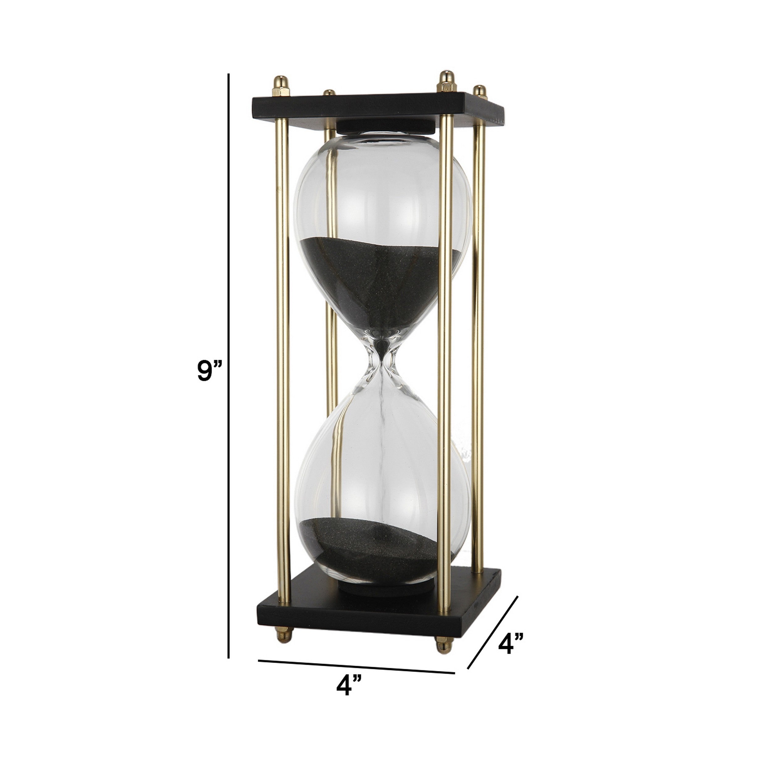 4 Inch Artistic Hourglass Accent Decoration Stylish Black Metal Frame-zoom-5