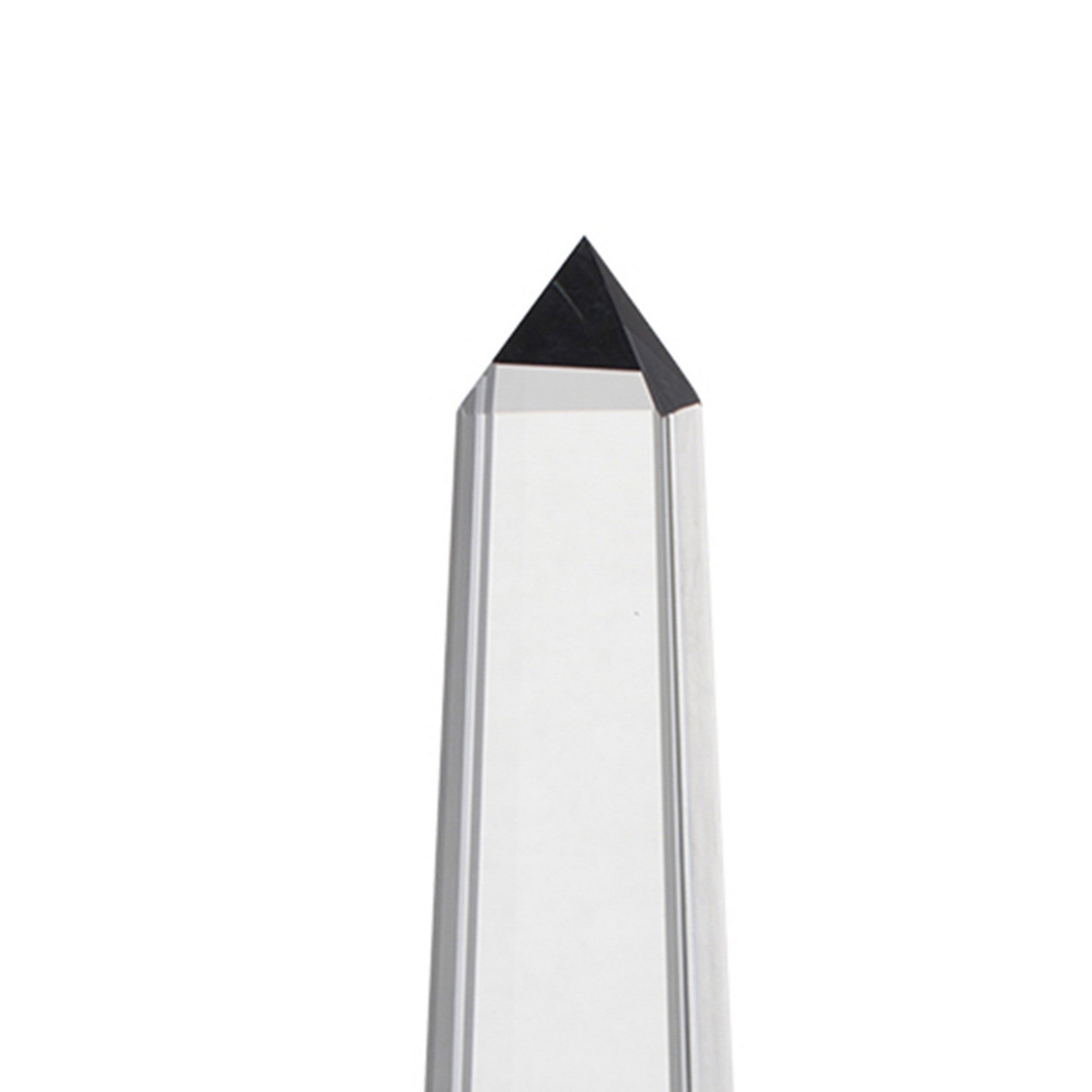 20 Inch Glass Obelisk Accent Decoration Monument Design Square Base-zoom-2