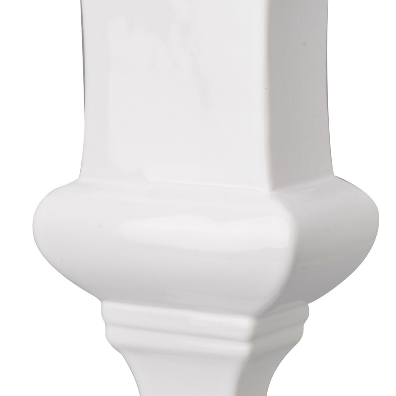 14 Inch Decorative Ceramic Vase Artistic Turned Urn White And Gold Rim-zoom-