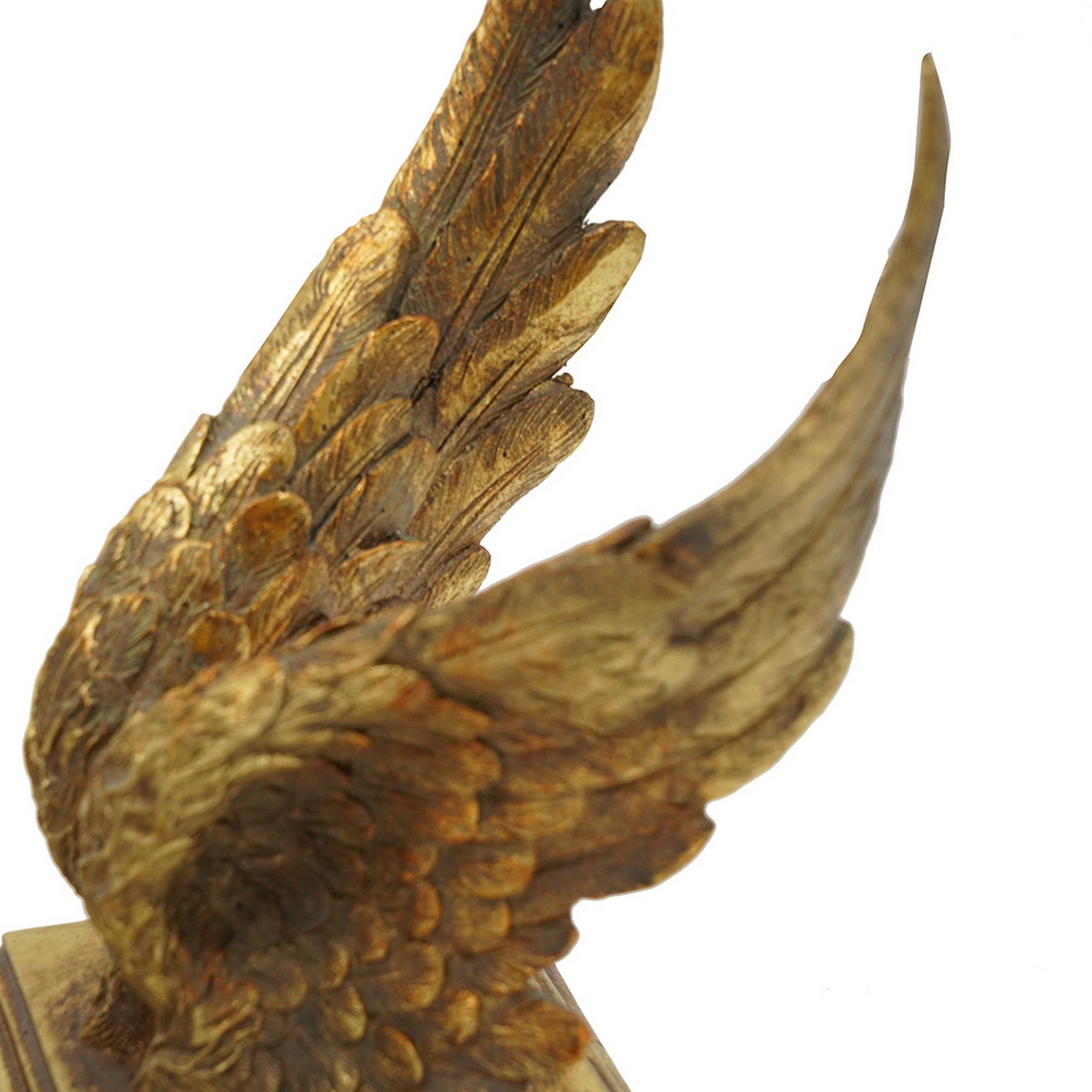 8 Inch Contemporary Decorative Bookends Spread Wing Design Antique Gold
