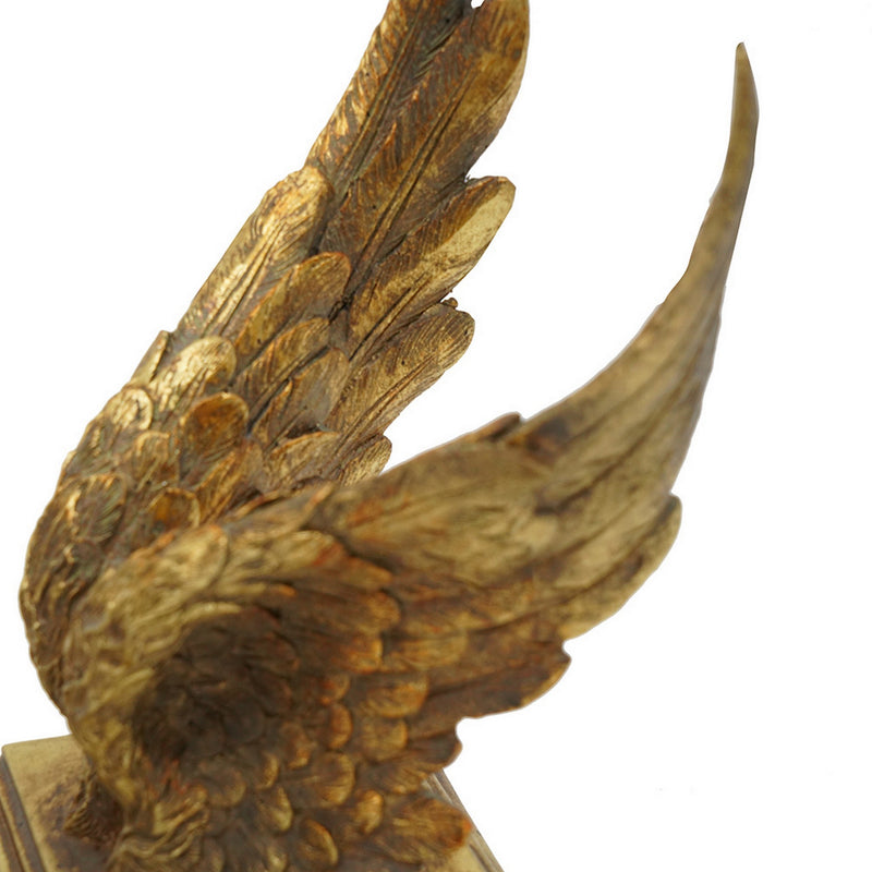 8 Inch Contemporary Decorative Bookends Spread Wing Design Antique Gold-zoom-