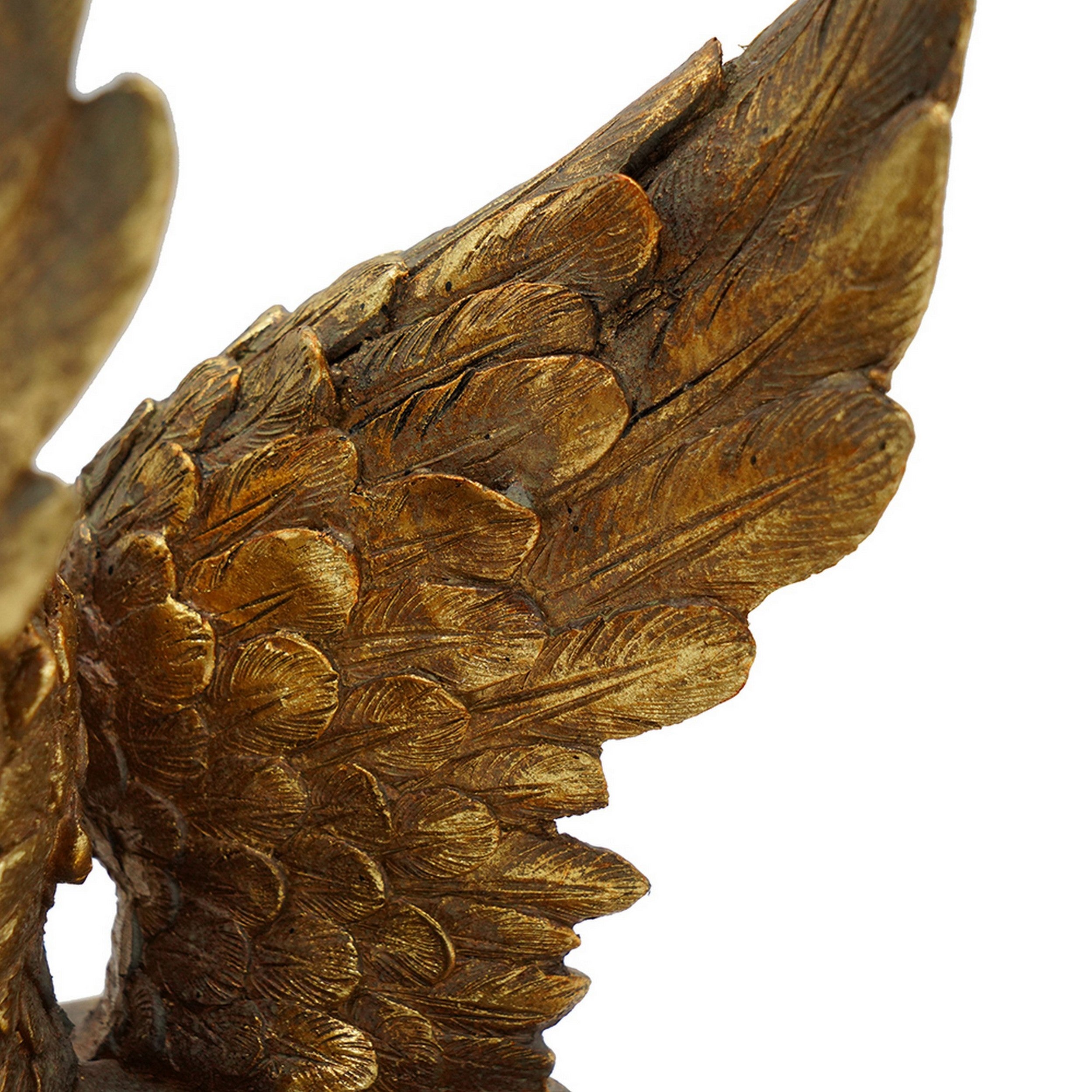 8 Inch Contemporary Decorative Bookends Spread Wing Design Antique Gold-zoom-3