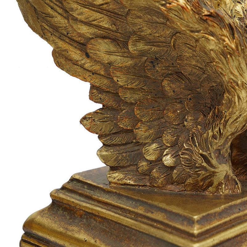 8 Inch Contemporary Decorative Bookends Spread Wing Design Antique Gold-zoom-