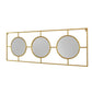 43 Inch Wall Accent Decor Three Integrated Mirrors With Iron Frame Gold