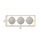 43 Inch Wall Accent Decor Three Integrated Mirrors With Iron Frame Gold