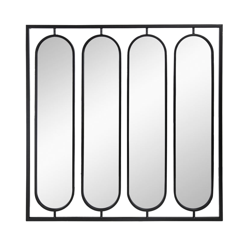 36 Inch Modern Wall Decor 4 Swiveling Oblong Mirrors Black Metal Frame-zoom-