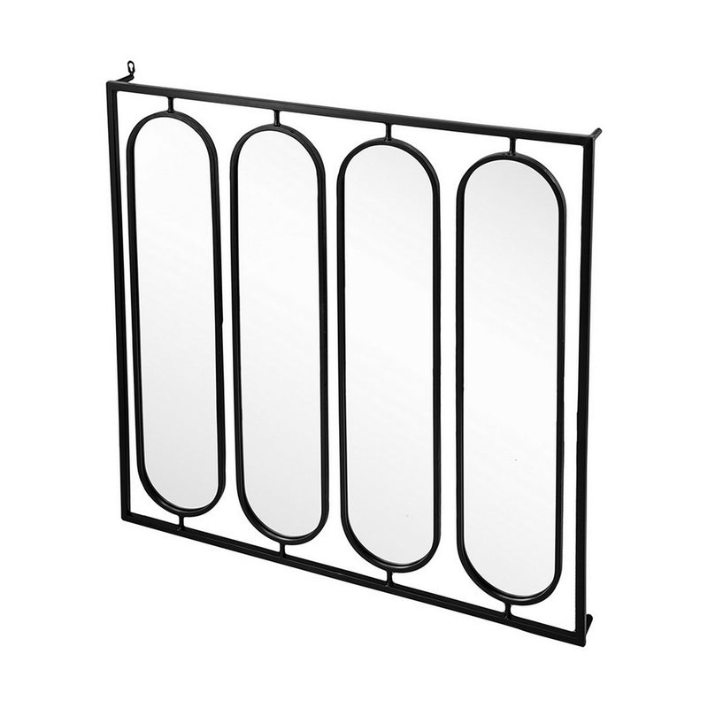 36 Inch Modern Wall Decor 4 Swiveling Oblong Mirrors Black Metal Frame-zoom-