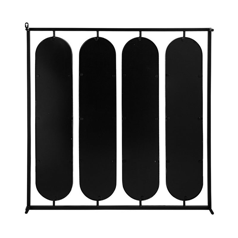 36 Inch Modern Wall Decor 4 Swiveling Oblong Mirrors Black Metal Frame-zoom-