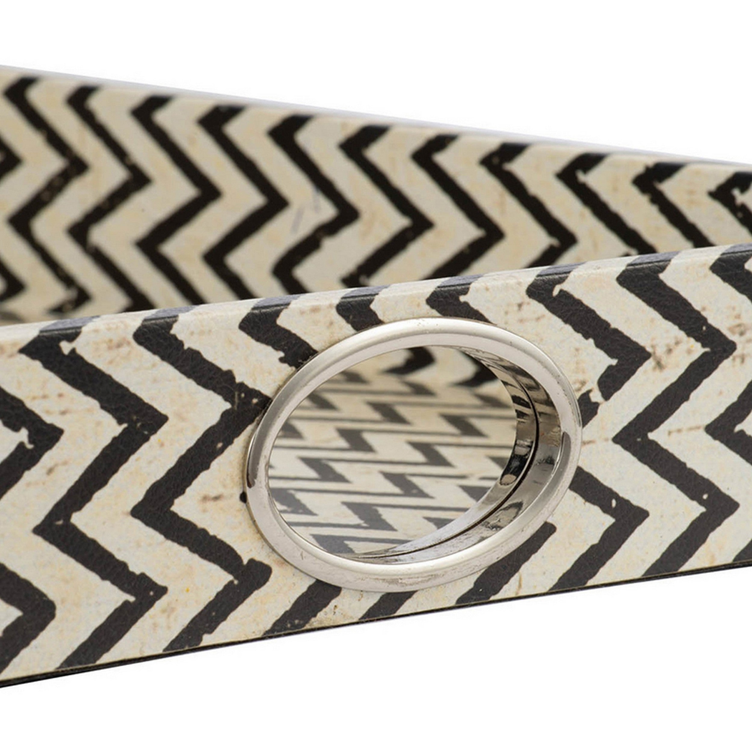 25 Inch Decorative Black White Wood Trays Art Deco Geometric Set Of 2-zoom-4