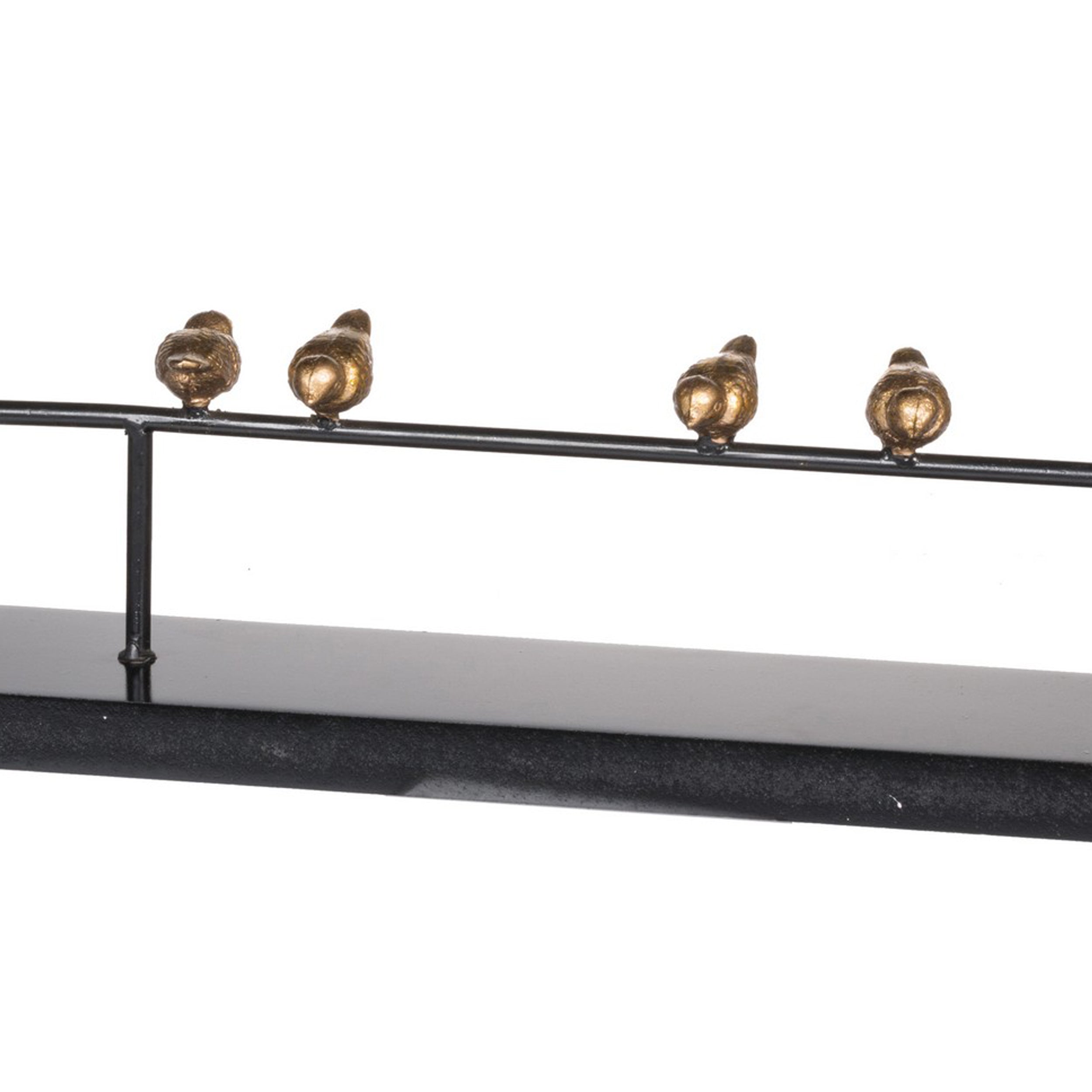 33 Inch Modern Accent Decor Golden Metal Perched Birds On A Black Arrow-zoom-4