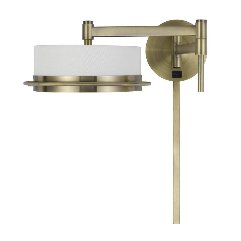 21 Inch Modern Wall Lamp With Swing Arm Integrated Led White Shade Brass-zoom-