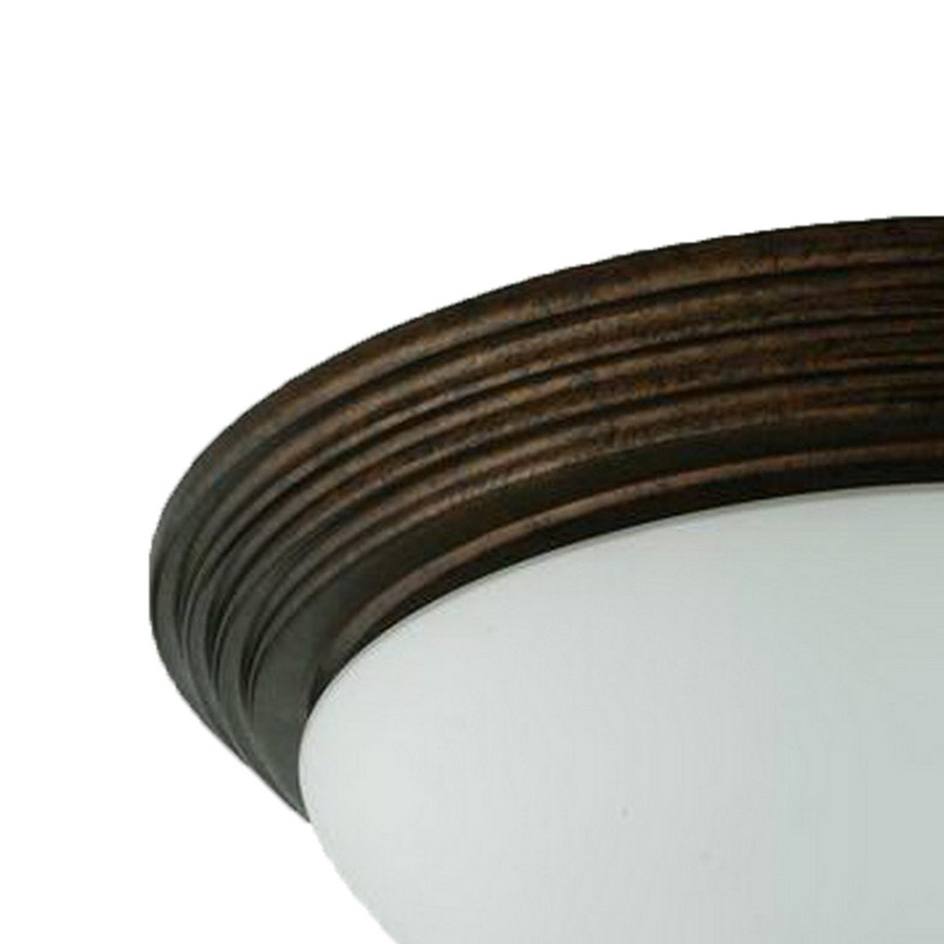 Jesse 12 Inch Modern Ceiling Lamp with Glass Dome Shade Rust Trim White-zoom-2