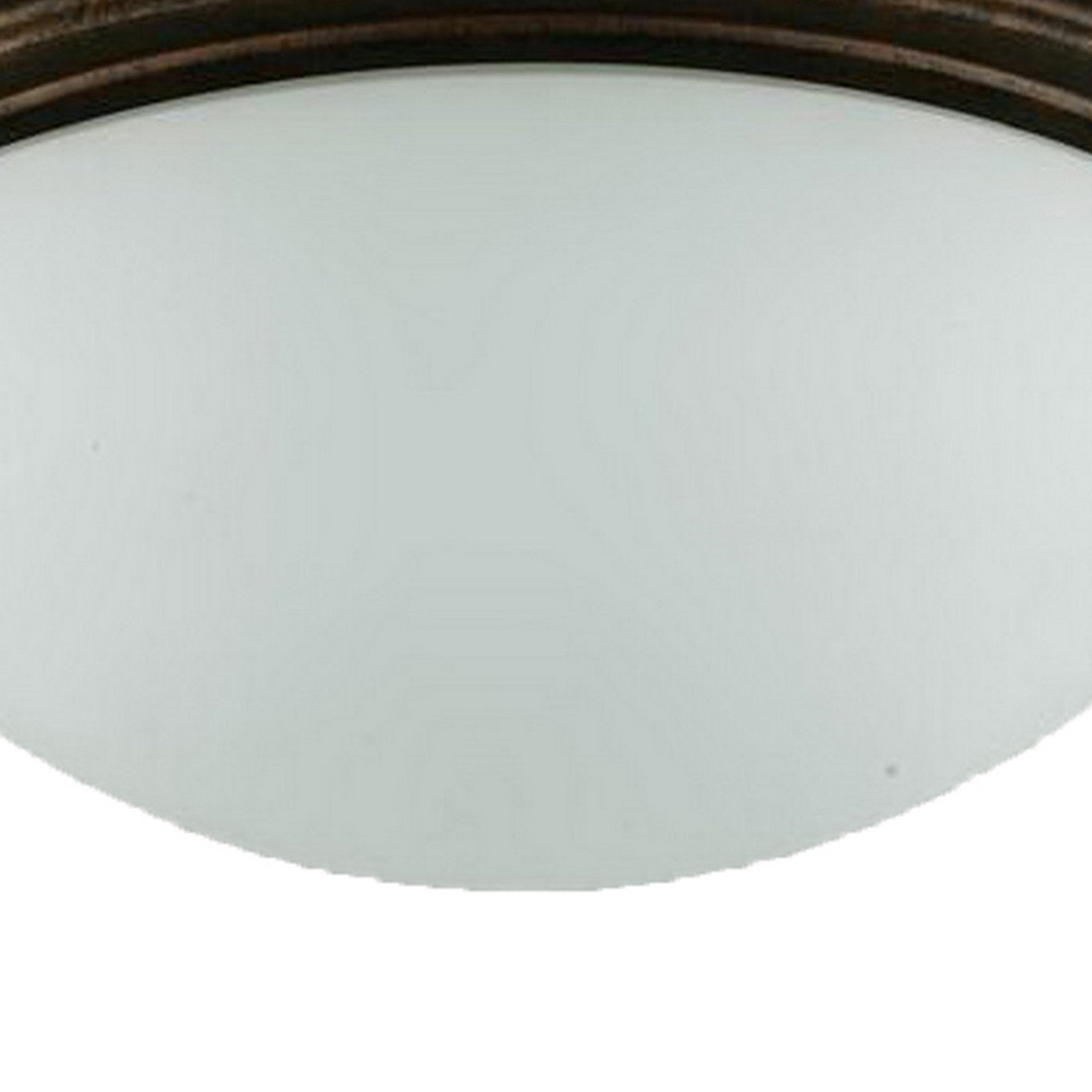 Jesse 12 Inch Modern Ceiling Lamp with Glass Dome Shade Rust Trim White-zoom-4