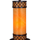 25 Inch Modern Table Lamp Fabric Drum Shade and Night Light Glass Ivory