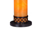 25 Inch Modern Table Lamp Fabric Drum Shade and Night Light Glass Ivory