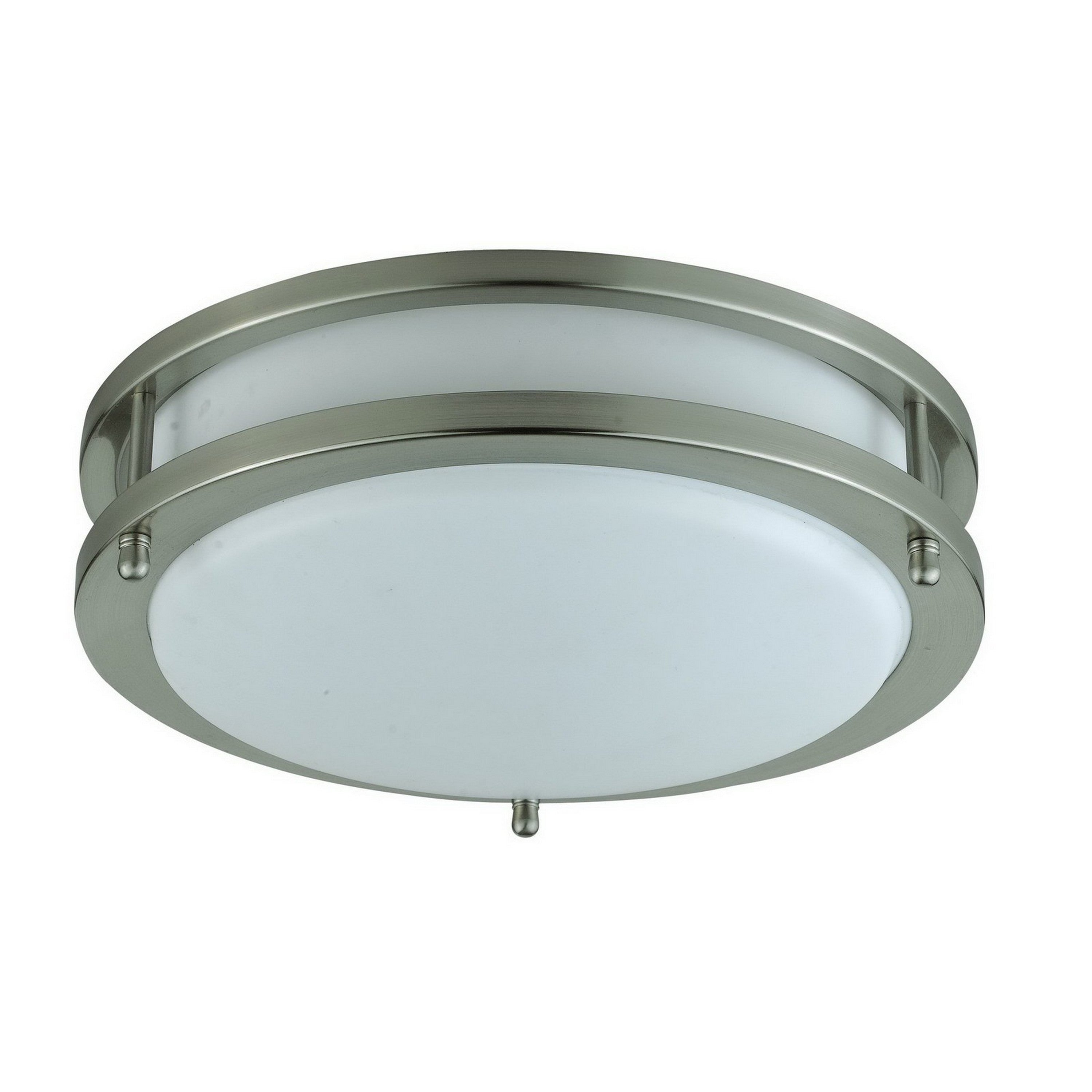 10 Inch Modern Ceiling Lamp with Frosted Acrylic Plate Steel Trim White-zoom-1