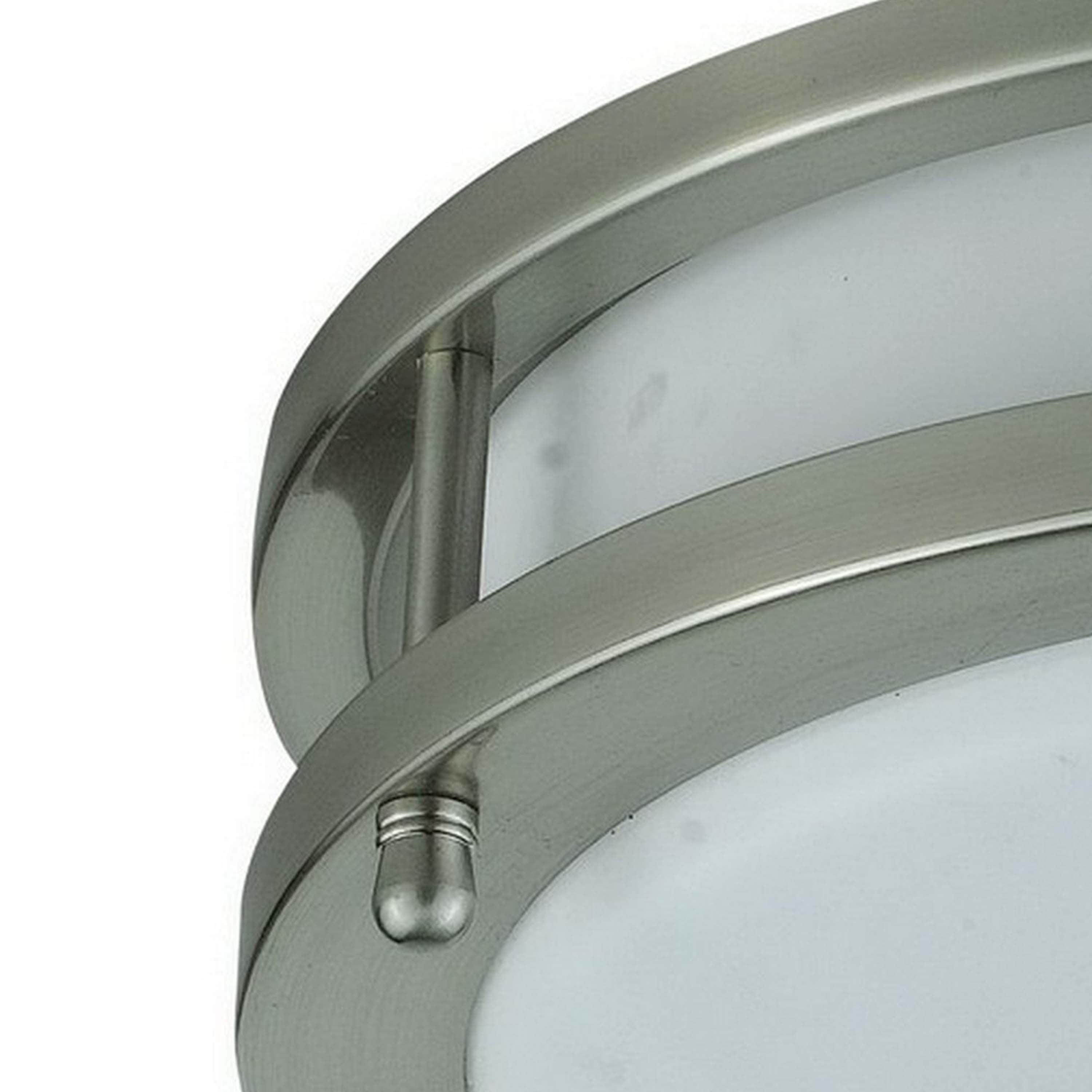 10 Inch Modern Ceiling Lamp with Frosted Acrylic Plate Steel Trim White-zoom-2