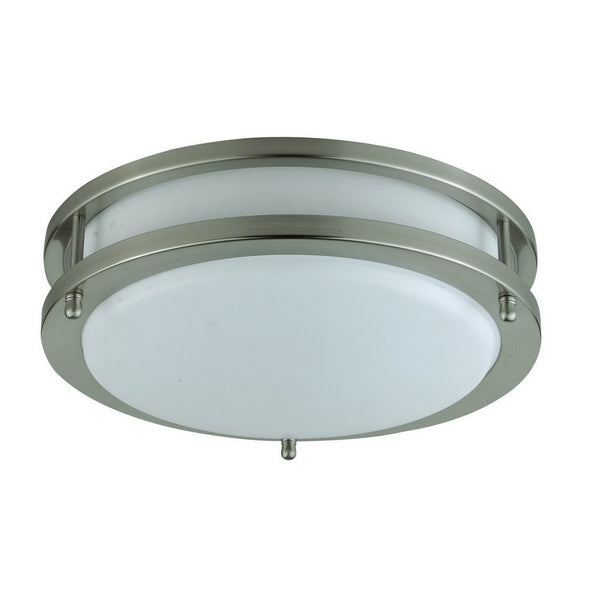 10 Inch Modern Ceiling Lamp with Frosted Acrylic Plate Steel Trim White