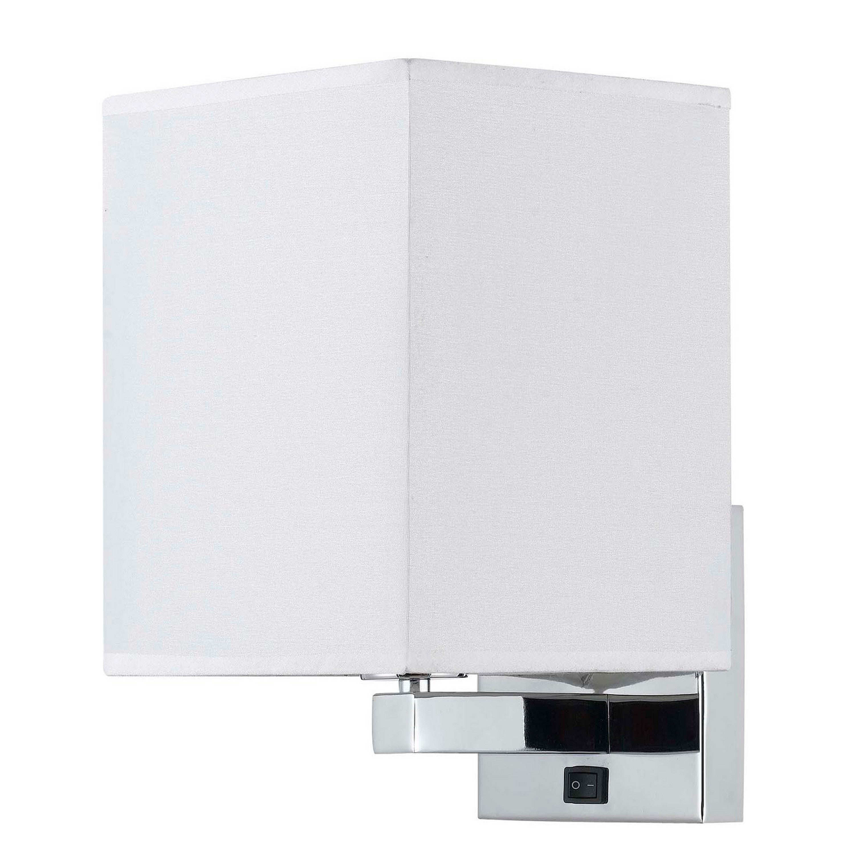 12 Inch Modern Wall Lamp With Fabric Shade On Off Rocker Switch White-zoom-1