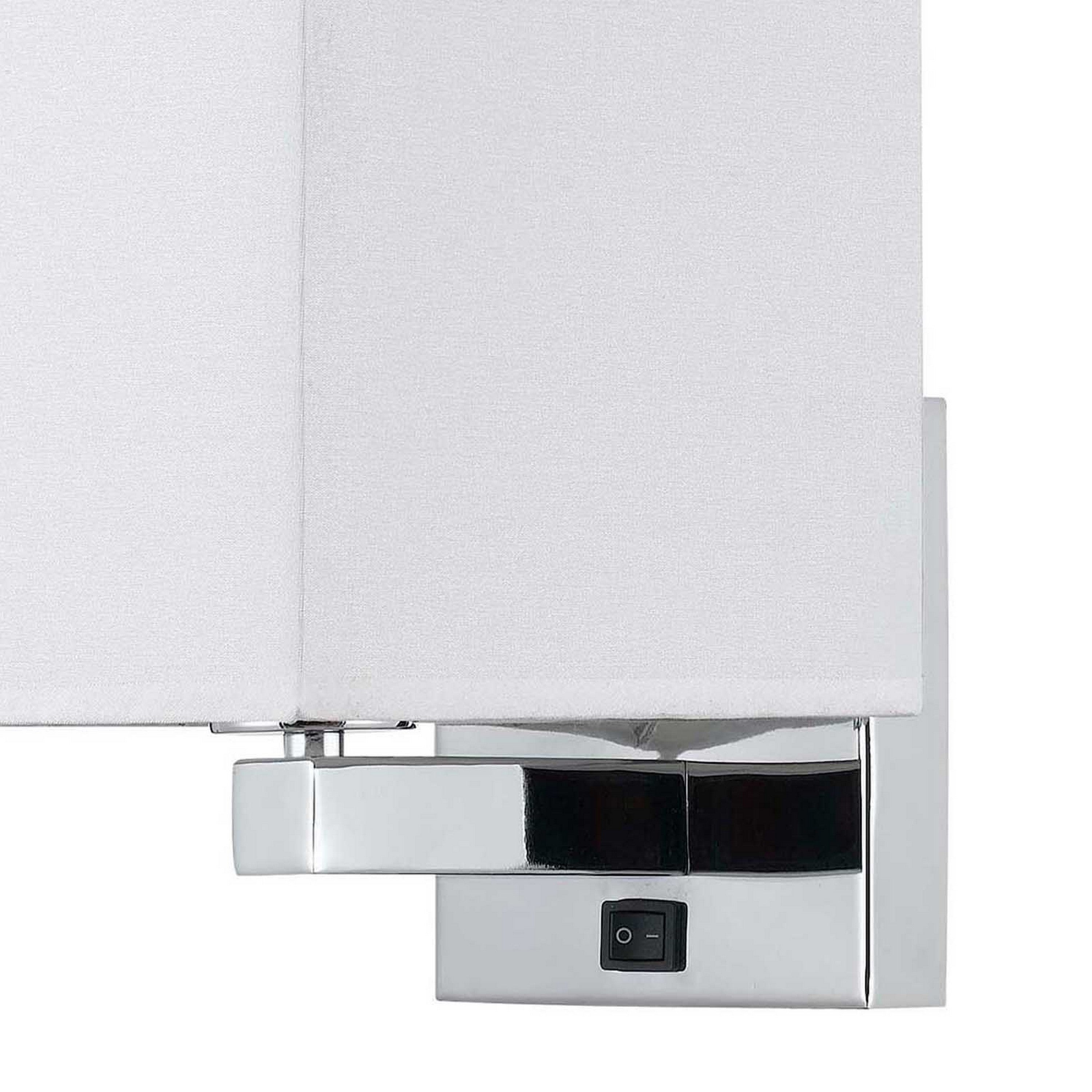 12 Inch Modern Wall Lamp With Fabric Shade On Off Rocker Switch White-zoom-4