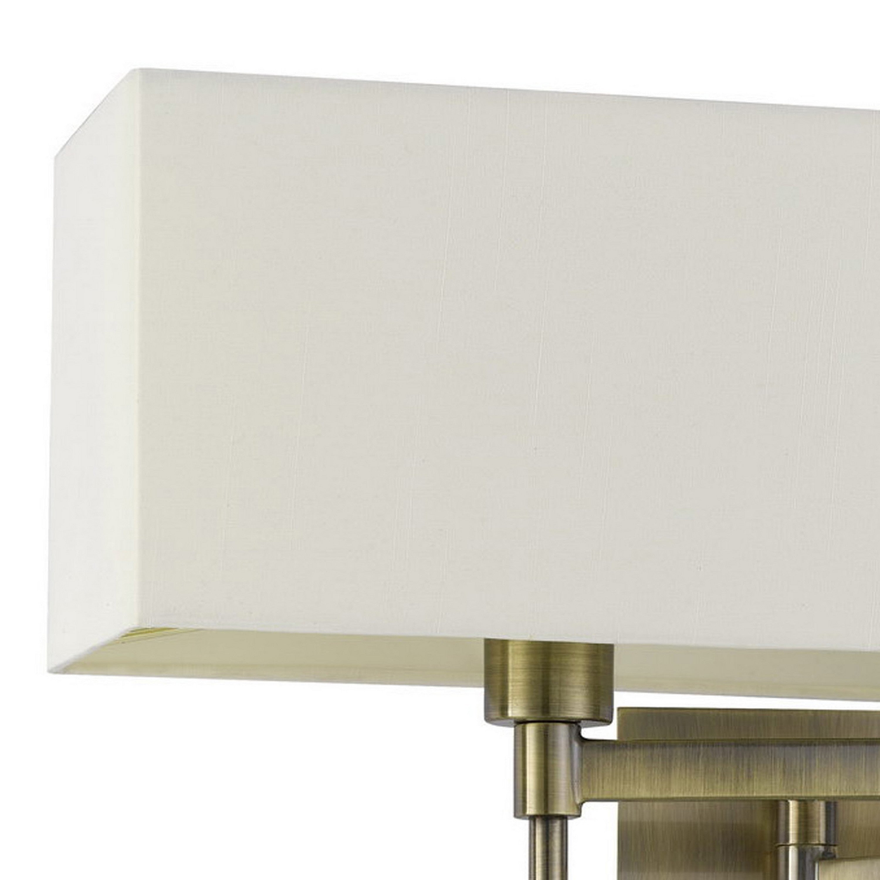 Nash 26 Inch Wall Lamp Hardback Beige Fabric Shade Brass Color Swing Arm-zoom-3