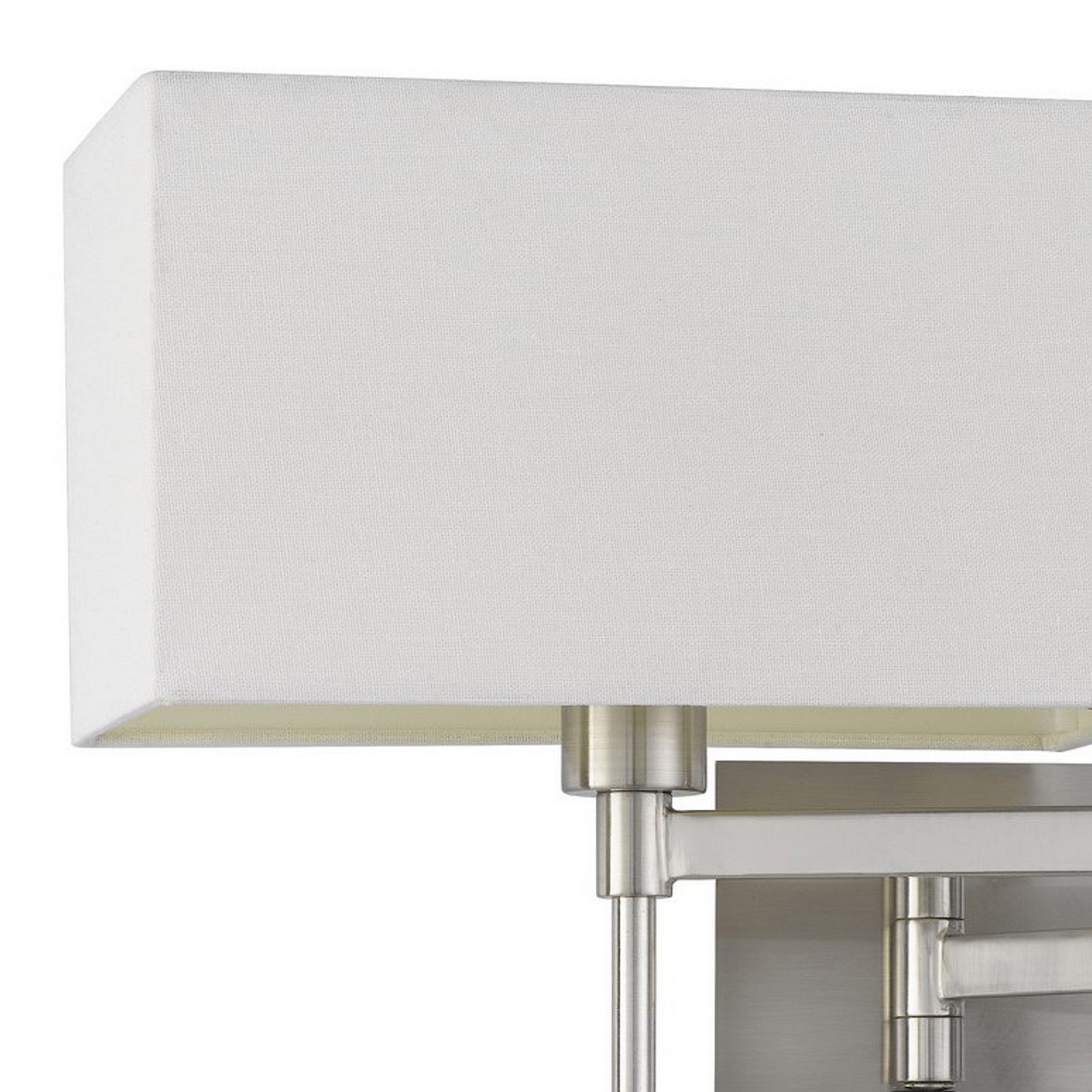 Nash 26 Inch Wall Lamp Hardback Beige Fabric Shade Chrome Swing Arm-zoom-3