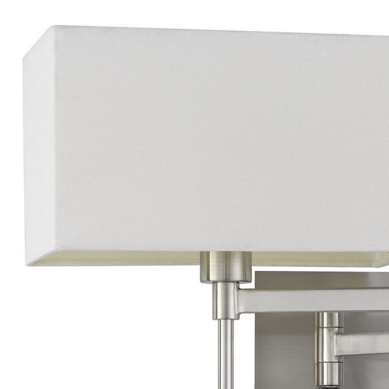 Nash 26 Inch Wall Lamp Hardback Beige Fabric Shade Chrome Swing Arm-zoom-