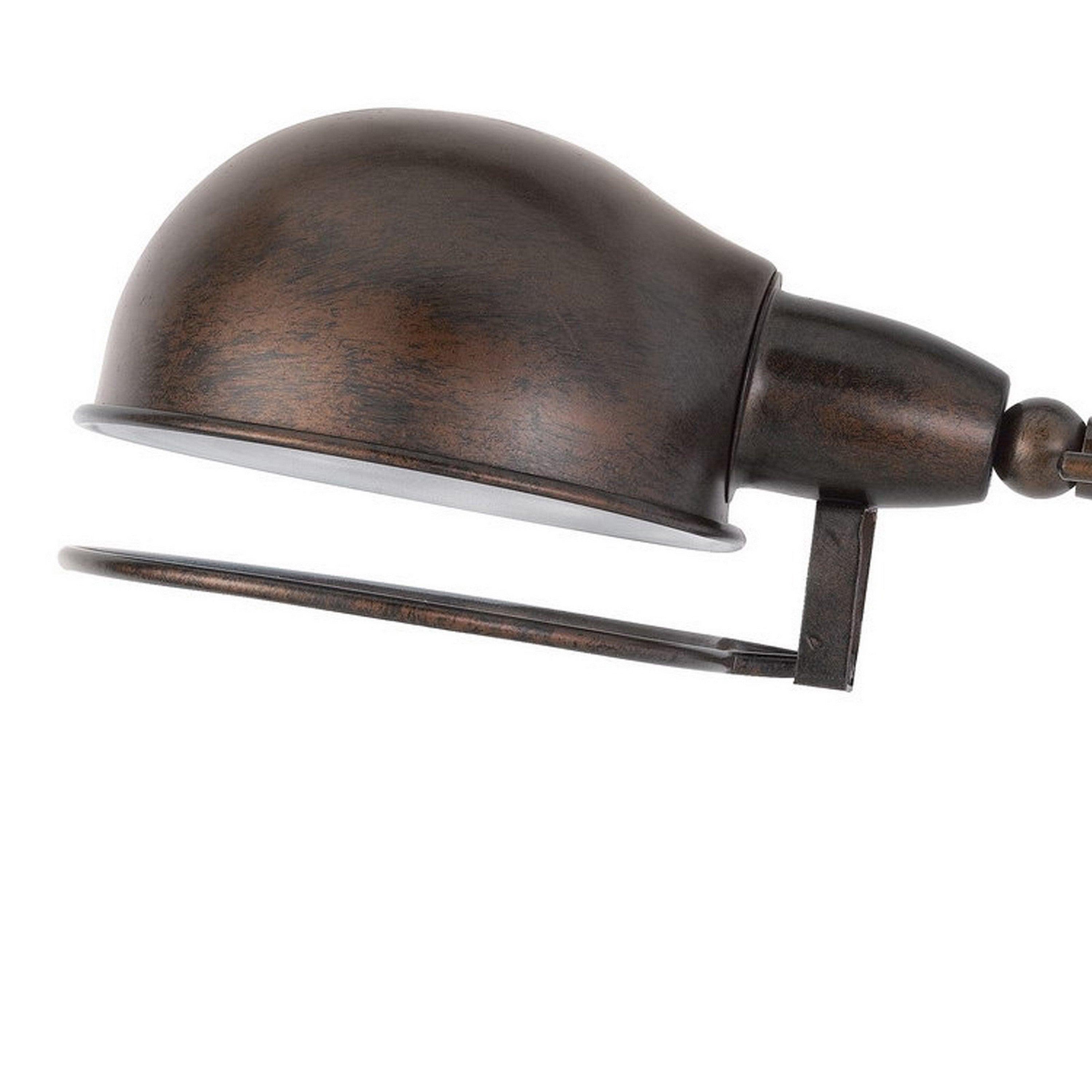 Kash 27 Inch Wall Lamp With Swing Arm Adjustable Metal Shade Rust Brown-zoom-3