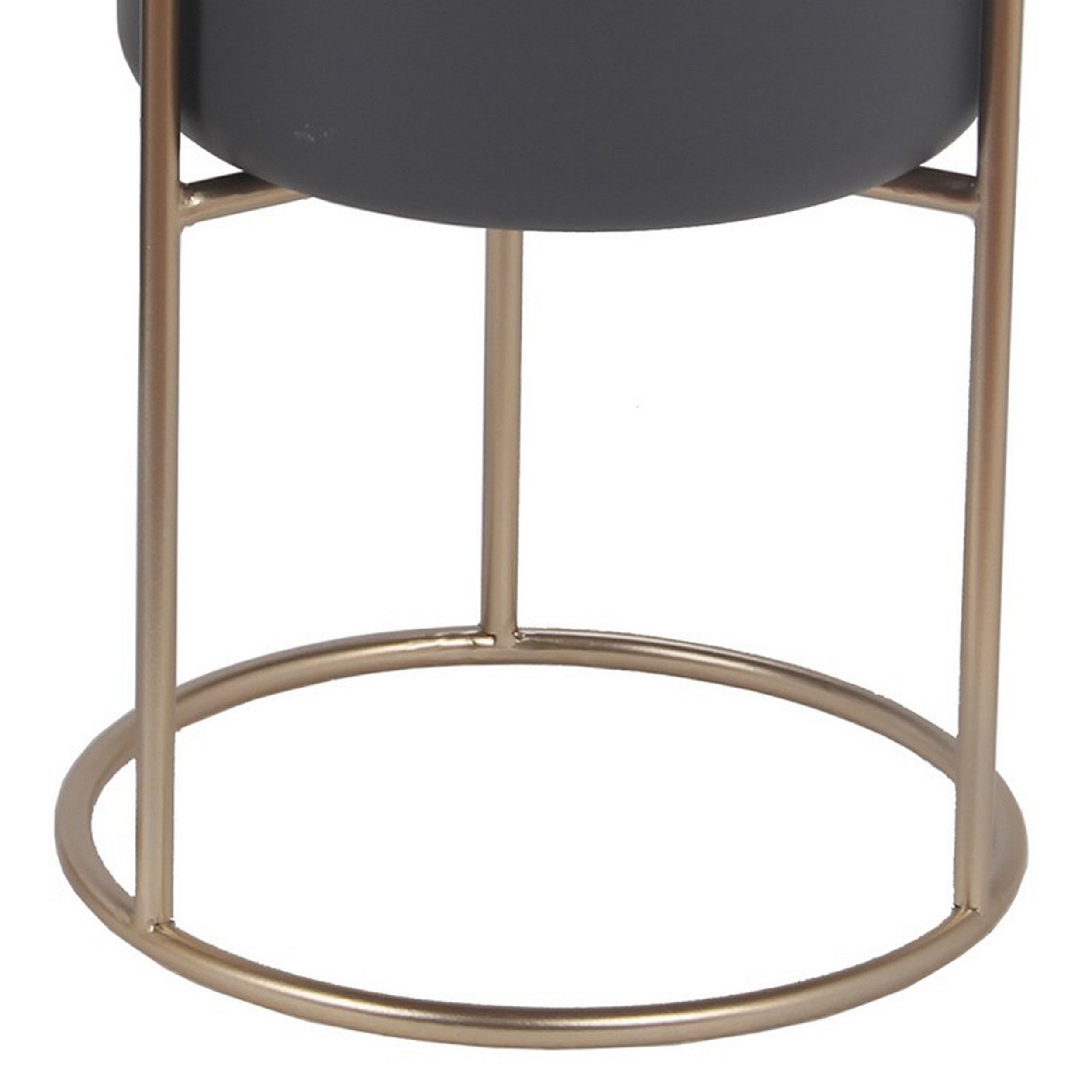 15 17 Inch Set Of 2 Classic Decorative Planters Matte Gold Gray Finish-zoom-4