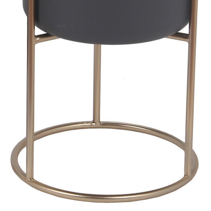 15 17 Inch Set Of 2 Classic Decorative Planters Matte Gold Gray Finish-zoom-