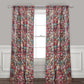 Burges 84 Inch Window Panel Curtain Red And Pink Reed Print Rod Pockets