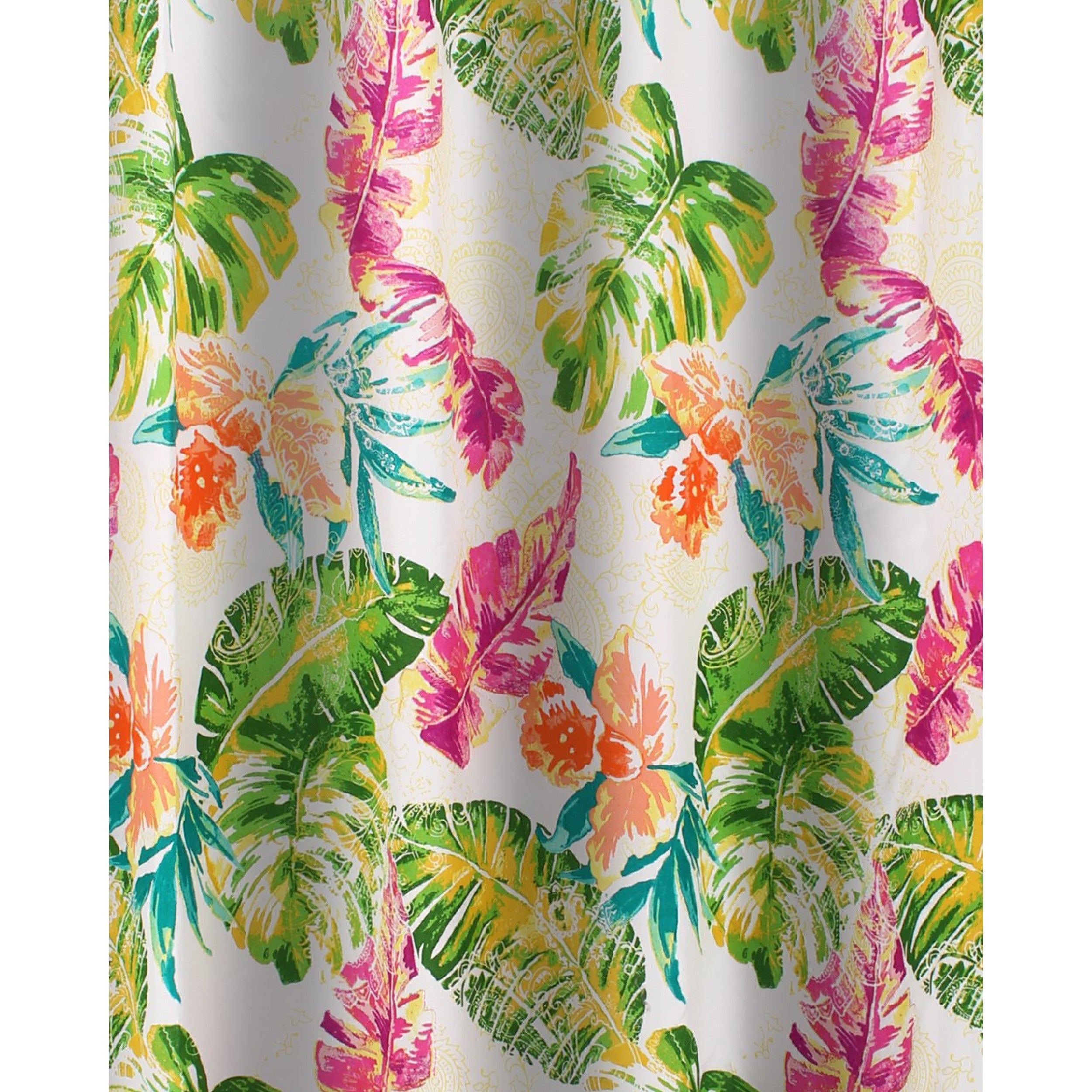 Porto 72 Inch Shower Curtain Tropical Palm Leaves Vibrant Blue And Green-zoom-4