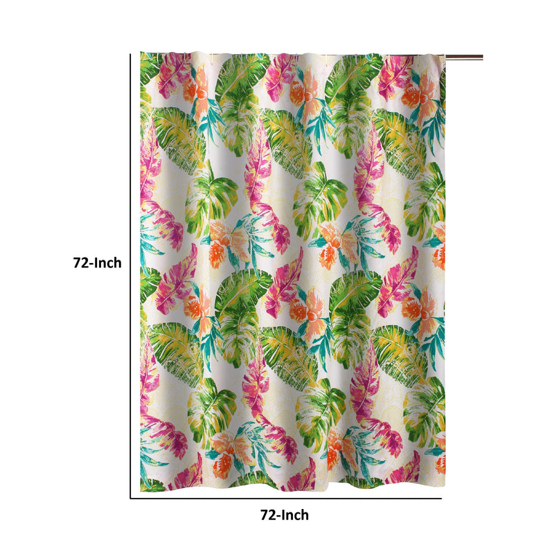 Porto 72 Inch Shower Curtain Tropical Palm Leaves Vibrant Blue And Green-zoom-