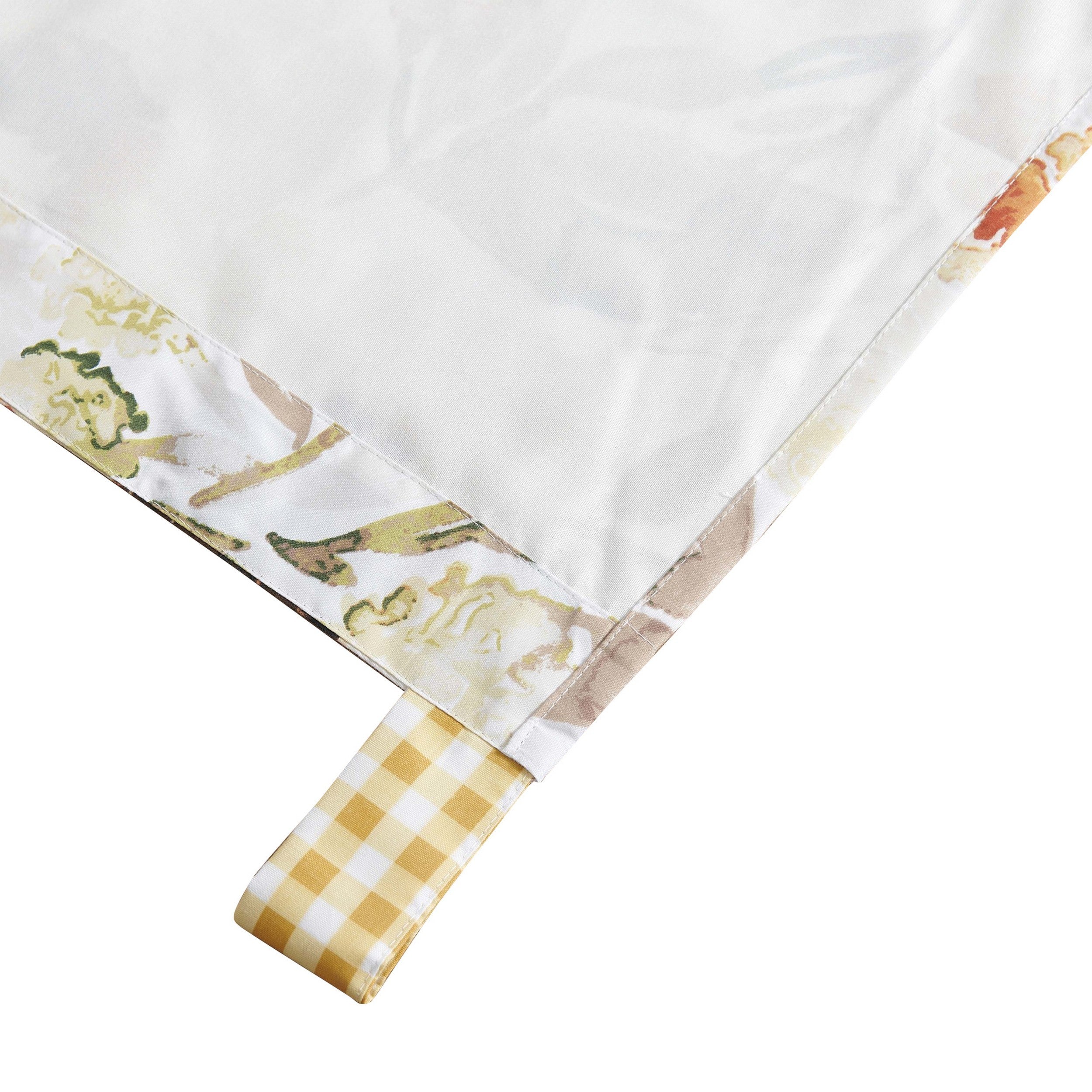 Kelsa Set Of 2 Panel Curtains With Watercolor Sunflowers Ruffled Gold-zoom-4