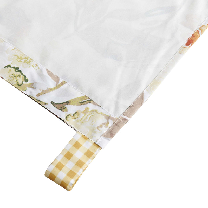 Kelsa Set Of 2 Panel Curtains With Watercolor Sunflowers Ruffled Gold-zoom-