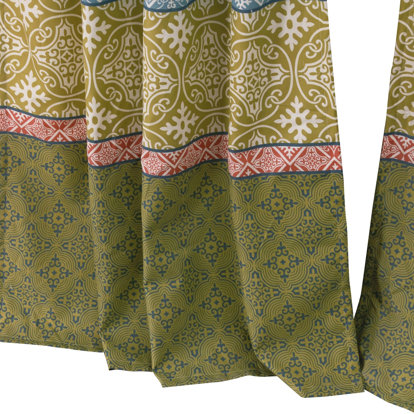 Kaw Set Of 2 Panel Curtains Multicolor Geometric Patterns Polyester