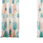 Geo 84 Inch Window Curtains White Blue Polyester Seashells Ferns Print