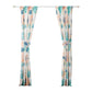 Geo 84 Inch Window Curtains White Blue Polyester Seashells Ferns Print